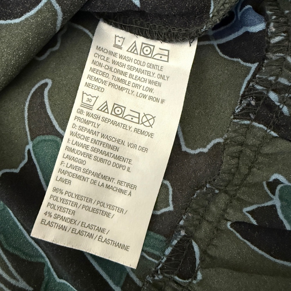 LOGO Lori Goldstein Green Floral Fairy Print Button Down Tunic Top Plus Size 1X - Picture 6 of 7